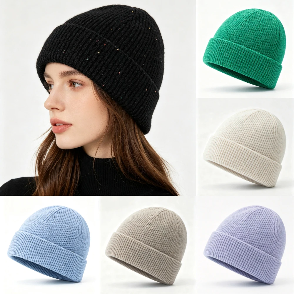 Novo gorro de malha canelada c - Beanie Cuffed Knit avaliação e preço