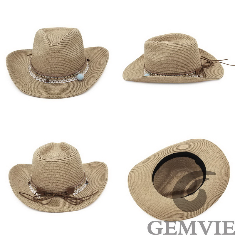 GEMVIE Chapéu de Palha Retrô d - Cowboy Hat Straw avaliação e preço